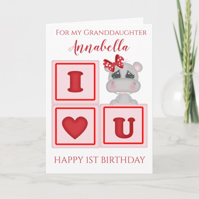 Carte Photo d'anniversaire de la petite-fille mignonne (Devant)