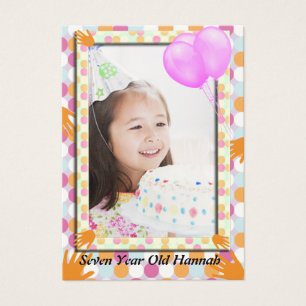 Carte photo d'anniversaire de Polkadot pour filles