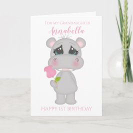 Carte Photo d'anniversaire de première année de petite-f