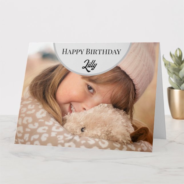 Carte photo d'anniversaire heureux personnalisé (Petite plante)