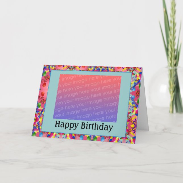 Carte Photo d'anniversaire personnalisable - Customisée (Devant)