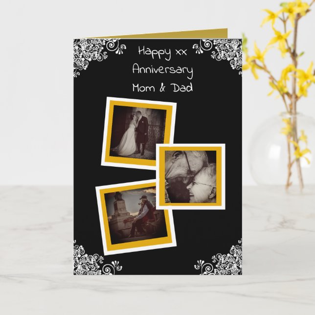 Carte photo d'anniversaire personnalisé (Fleur jaune)