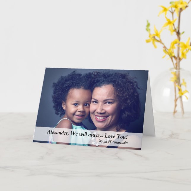 Carte photo d'anniversaire personnalisé (Fleur jaune)