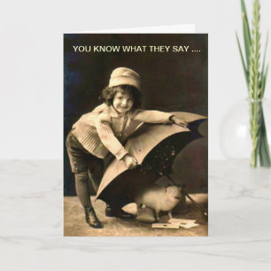 Carte photo d'anniversaire Vintage amusante