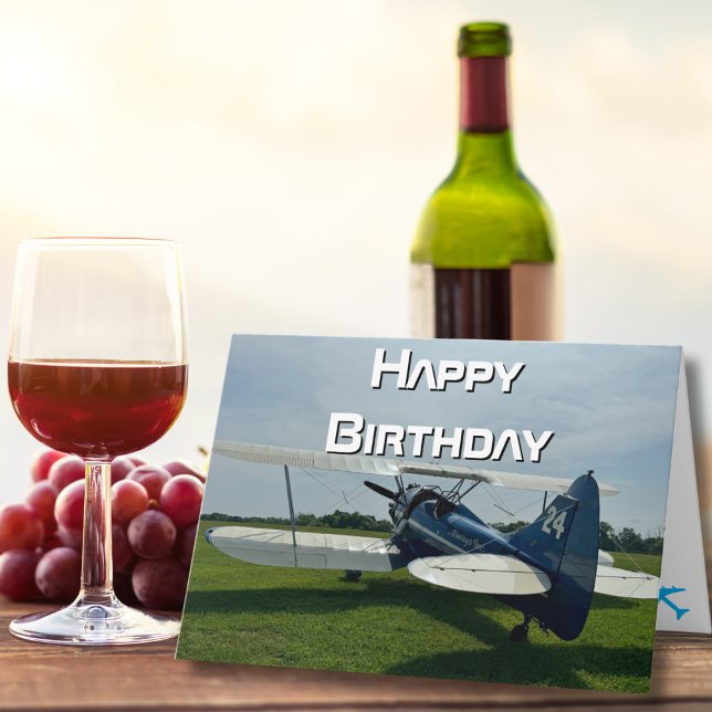 Carte Photo d'avion, Anniversaire de pilote d'aviation C (Créateur téléchargé)
