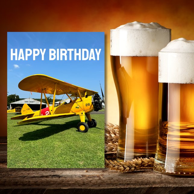 Carte Photo d'avion, Anniversaire de pilote d'aviation C (Créateur téléchargé)