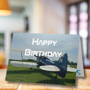 Carte Photo d'avion, Anniversaire de pilote d'aviation C