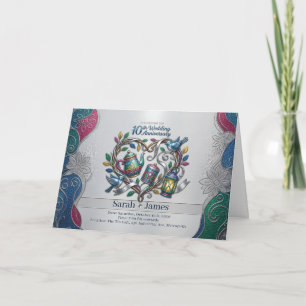 Carte Photo de 10e anniversaire de mariage en aluminium