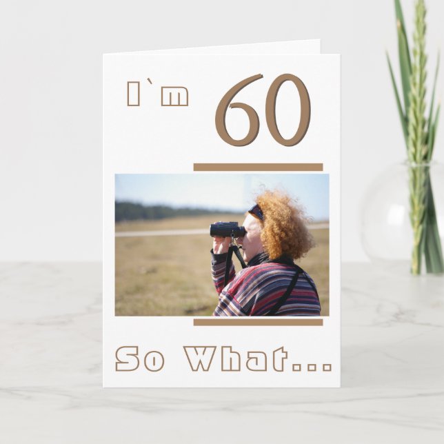 Carte Photo de 60e anniversaire amusante moderne (Devant)