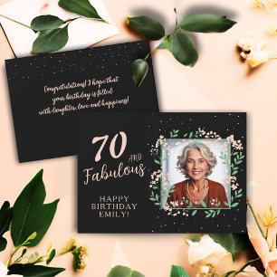 Carte Photo de 70 ans d'anniversaire élégant 70 et fabul