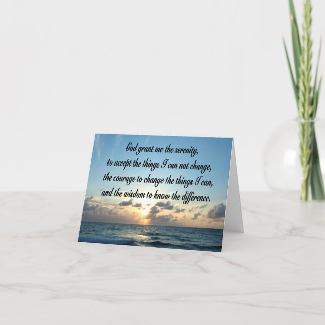 CARTE PHOTO DE BEAUTIFUL SERENITY PRAYER OCEAN (Devant)