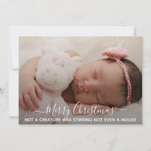Carte Photo de bébé endormi Phrase de Noël