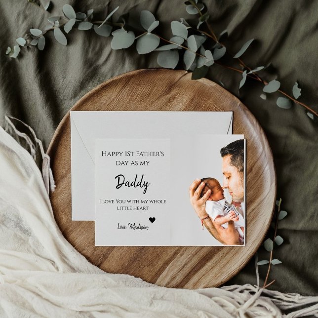 Carte Photo de bébé Joyeuse fête des pères je t'aime (Créateur téléchargé)