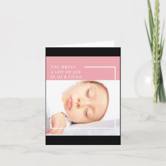 Carte Photo de bébé mignon fantaisie Nk citation blanche