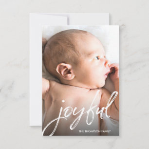 Carte Photo de bébé personnalisée Joyeuse Script de Noël