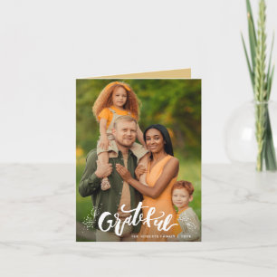 carte photo de bon thanksgiving de typographie bla