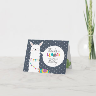 Carte Photo de Cactus Llama Navy Merci