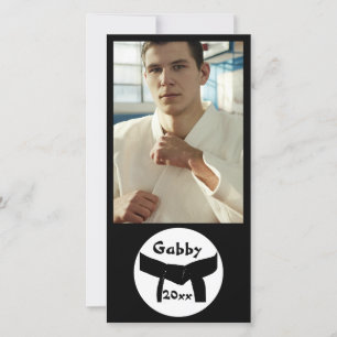 Carte photo de ceinture noire de base des arts mar