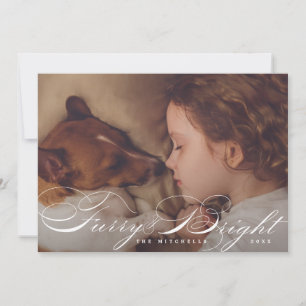 Carte photo de chien élégante et poilue et lumineu