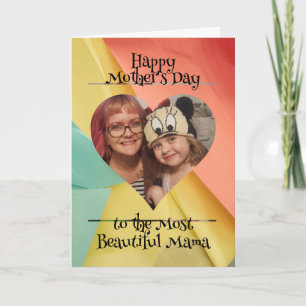 Carte Photo de coeur personnalisée et message pour maman