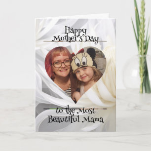 Carte Photo de coeur personnalisée et message pour maman