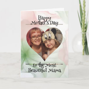 Carte Photo de coeur personnalisée et message pour maman