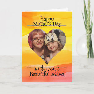 Carte Photo de coeur personnalisée et message pour maman