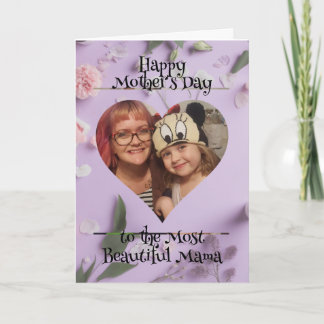 Carte Photo de coeur personnalisée et message pour maman