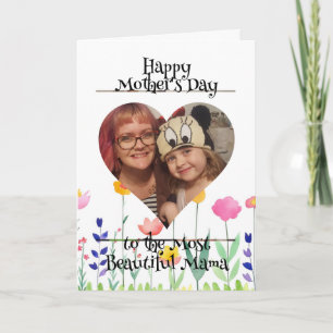 Carte Photo de coeur personnalisée et message pour maman