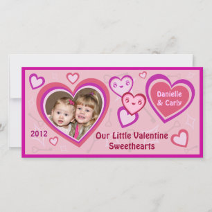 Carte photo de coeur Valentine Kawaii personnalisé
