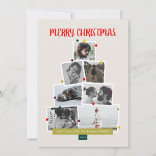 Carte photo de collection de sapins de Noël
