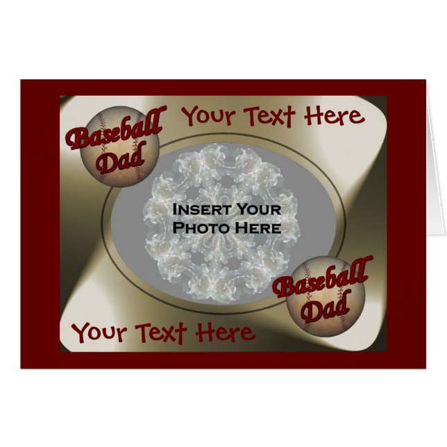 Carte photo de conception papa de baseball (Devant horizontal)