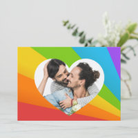 Photo de couple gay coeur arc-en-ciel personnalisé