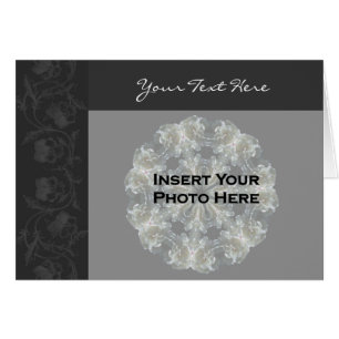 Carte photo de design floral noir