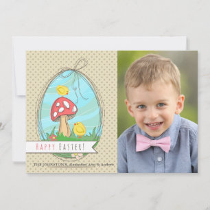 Carte photo de deux poussins de Pâques