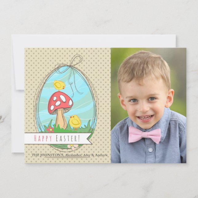 Carte photo de deux poussins de Pâques (Devant)