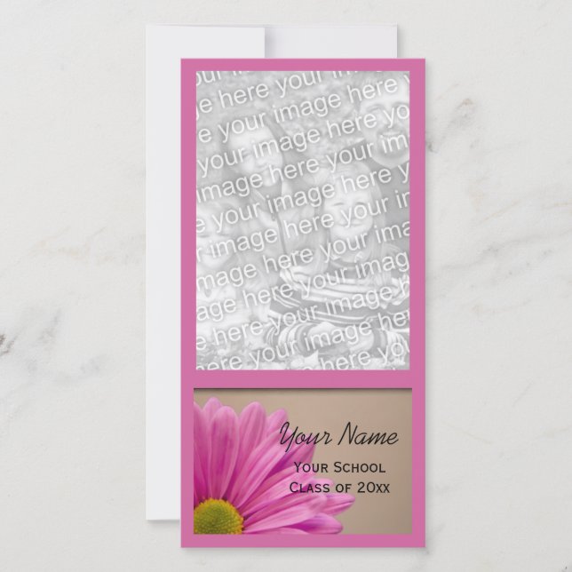 Carte photo de Faire-part de diplôme de marguerite (Devant)