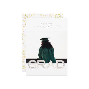 Carte photo de Faire-part de graduation de script 