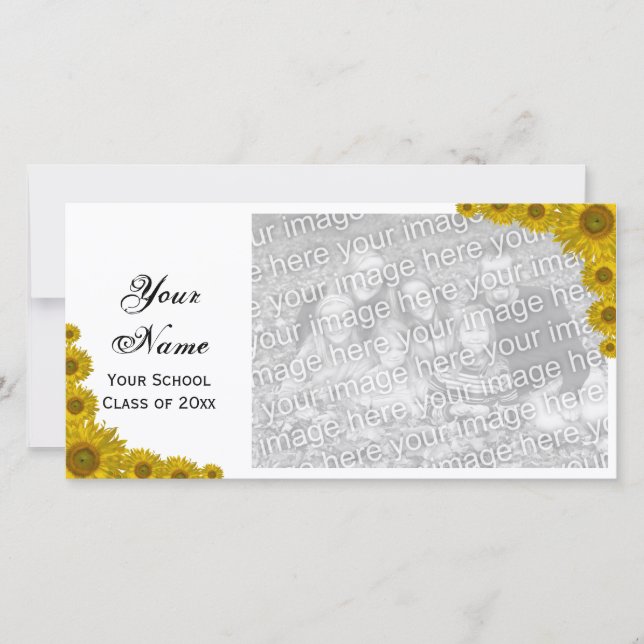 Carte photo de Faire-part de graduation du bord du (Devant)