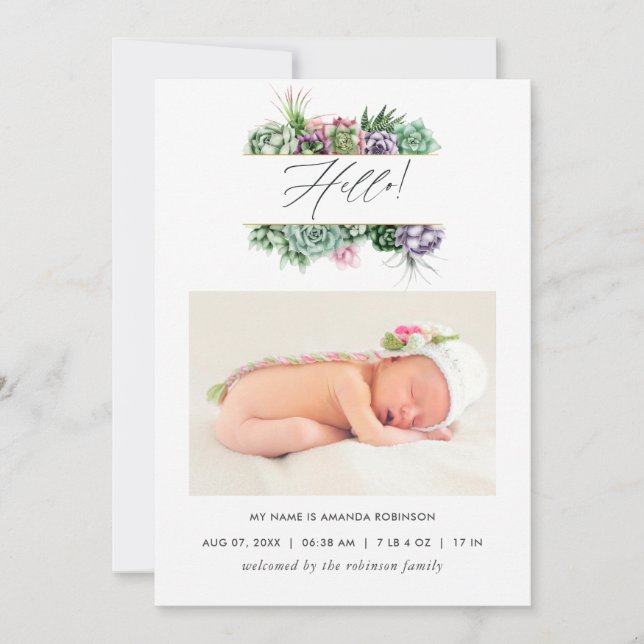 Carte photo de Faire-part de naissance de couleur  (Devant)