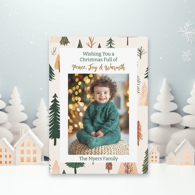 Carte Photo de famille | Arbre de Noël personnalisé (Créateur téléchargé)
