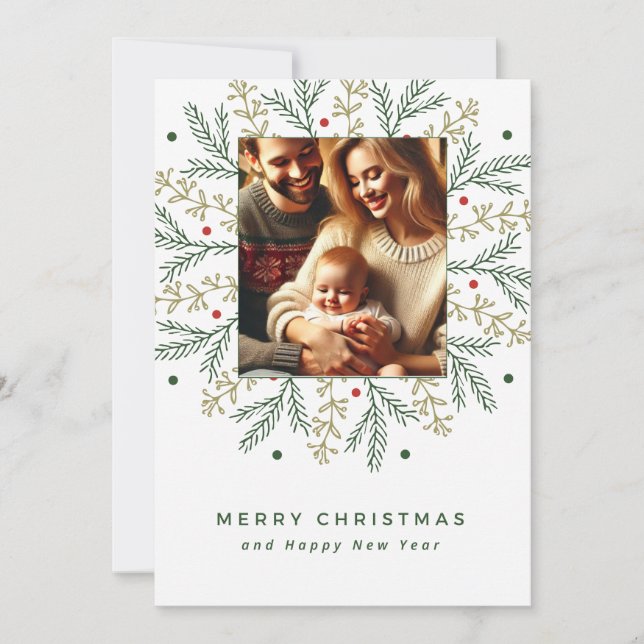 Carte photo de famille de Noël avec conception de  (Devant)