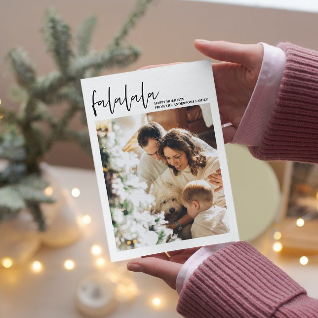 Carte Photo de famille Falalala | Joyeuses fêtes (Créateur téléchargé)