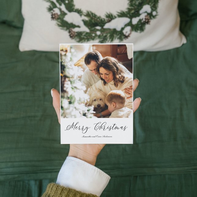 Carte Photo de famille moderne | Joyeux Noël (Créateur téléchargé)