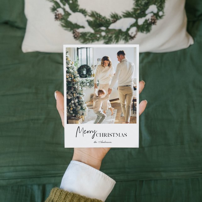 Carte Photo de famille moderne | Joyeux Noël (Créateur téléchargé)