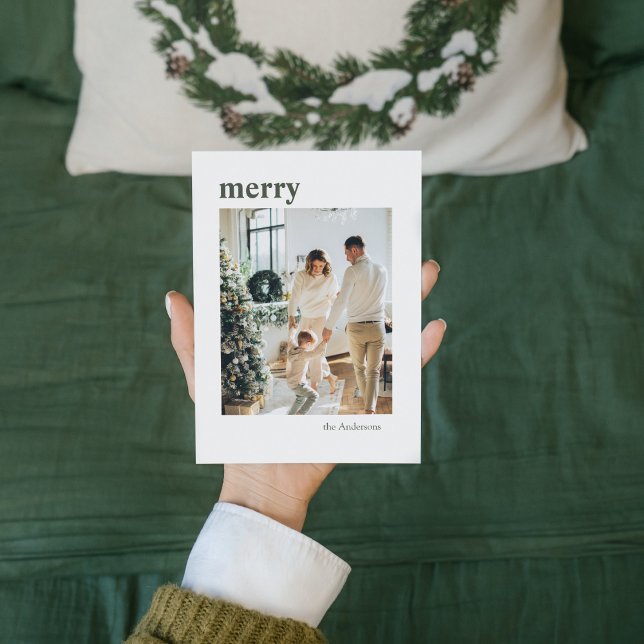 Carte Photo de Famille Moderne | Joyeux Noël  (Créateur téléchargé)