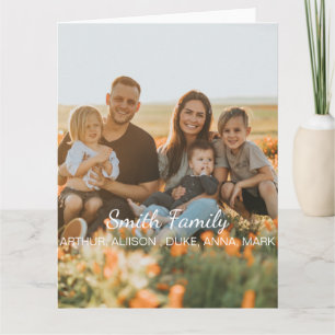 Carte Photo de famille personnalisée avec des noms perso