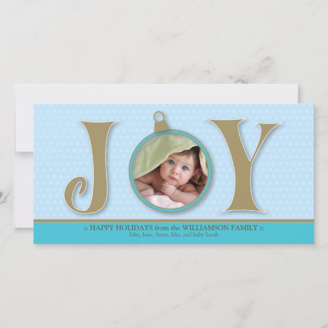 Carte photo de famille personnalisée Holiday Joy ( (Devant)