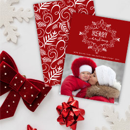 Carte photo de fête de vacances de feuillage de