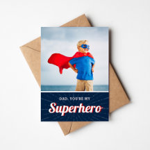 Carte photo de Fête des pères personnalisé Superhe